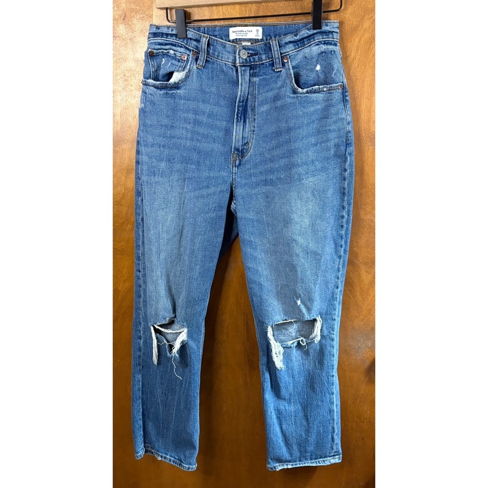 Abercrombie & Fitch Ankle Straight Leg Ultra High Rise Jeans Curve Love 28 6 Y2K